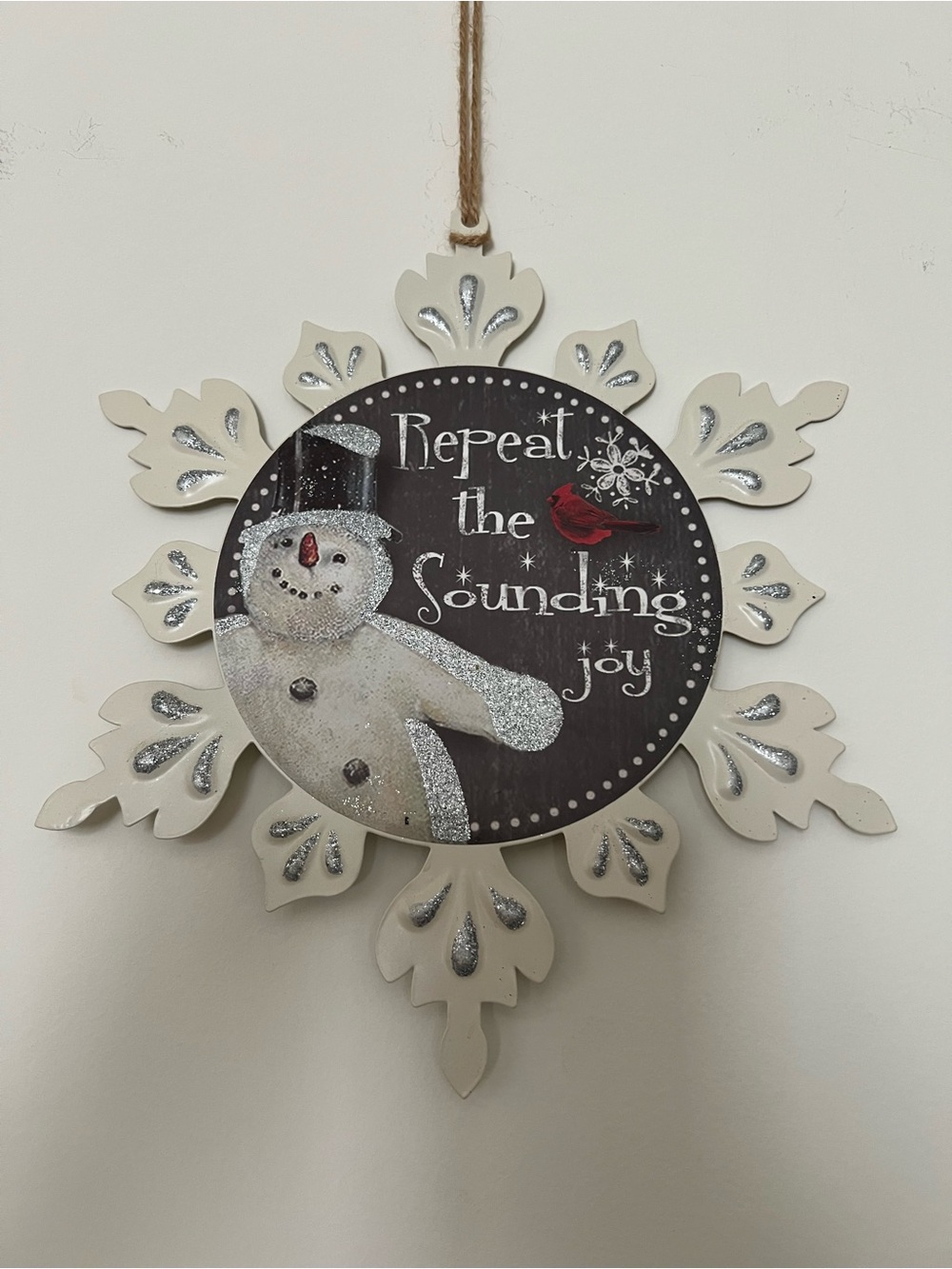 Repeat the Sounding Joy Snowflake with
Snowman Wall/Tree Ornament - White